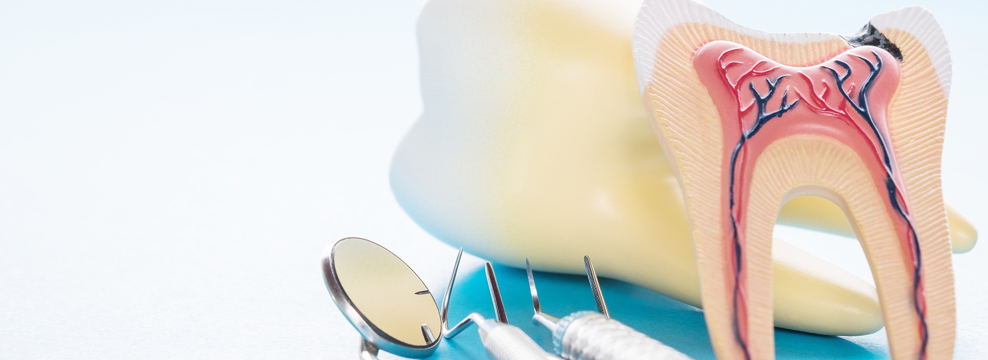 The image displays a creative arrangement of various objects, including a toothbrush with toothpaste and a mouthguard, to form the shape of a human head profile, presented in a way that suggests a playful or artistic interpretation rather than a realistic depiction of a person s face.